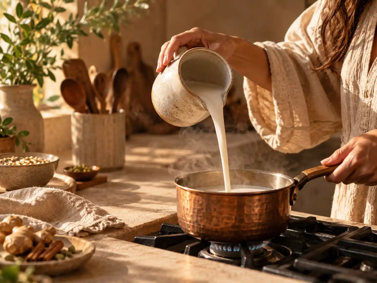Choose Your Milk Golden Moon Vata Golden Milk preparation