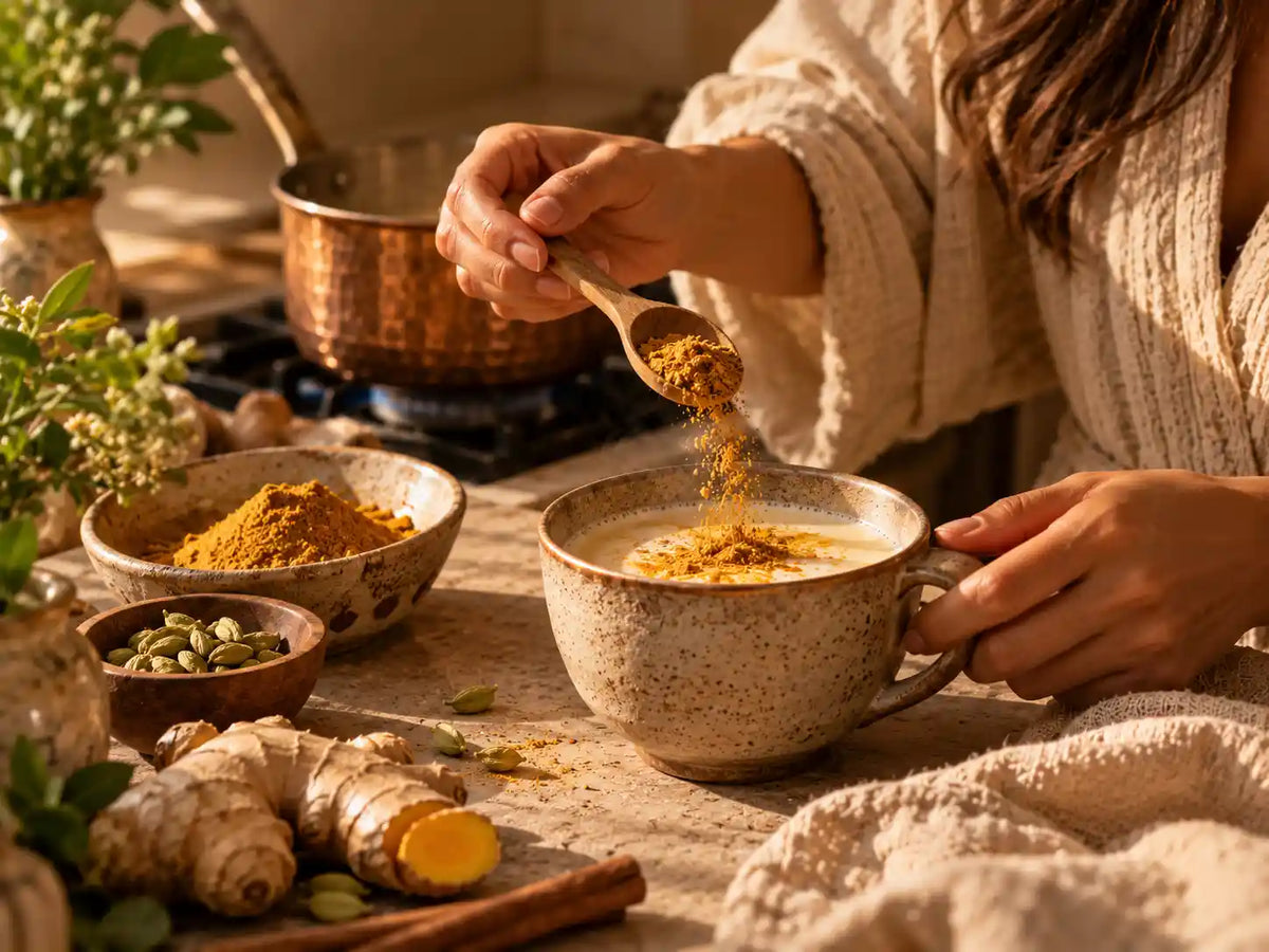 Add Golden Moon Golden Moon Vata Golden Milk preparation