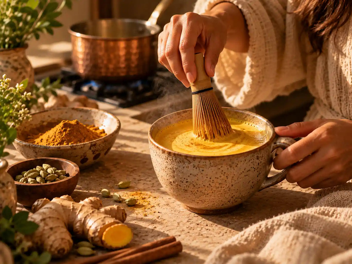 Whisk & Blend Golden Moon Vata Golden Milk preparation