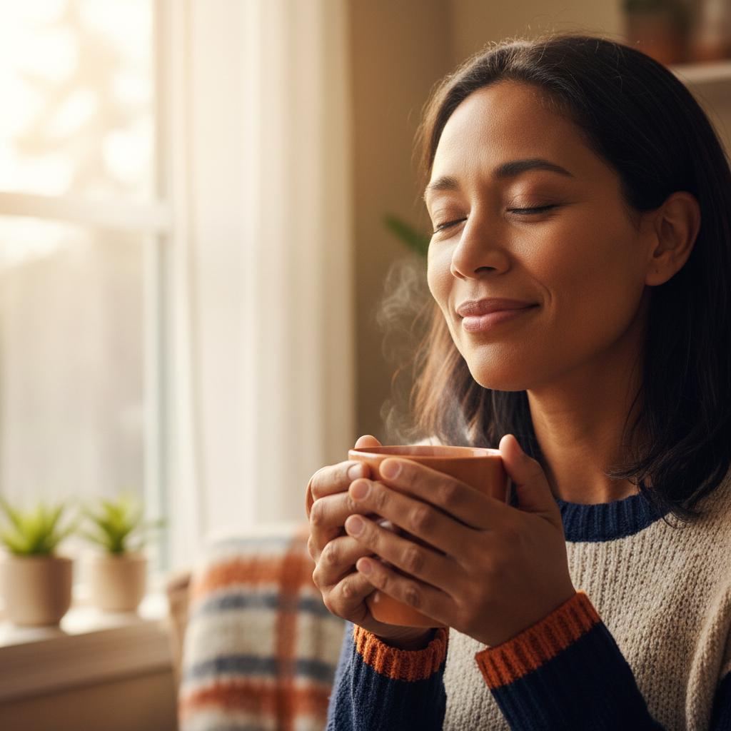 A peaceful moment with a warm cup